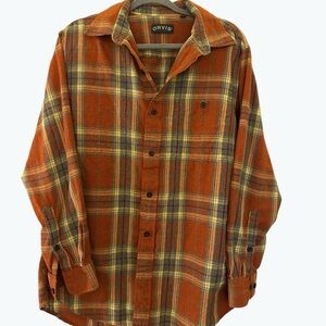Orvis Orange Plaid Button-Up Shirt
